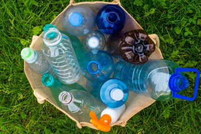 plastic bottles in a bag