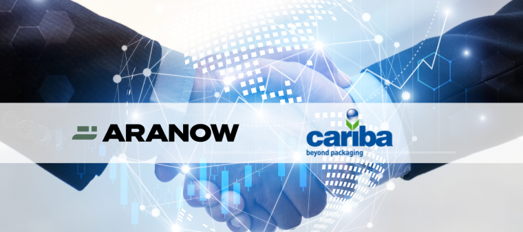 Banner to illustrate the commercial agreement acquired between Volpak, Aranow and Cariba to offer complete packaging lines